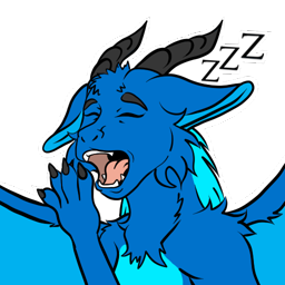 A sticker of my dragon, yawning.