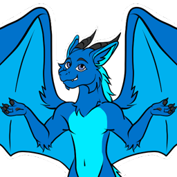 A sticker of my dragon, shrugging confidentally.