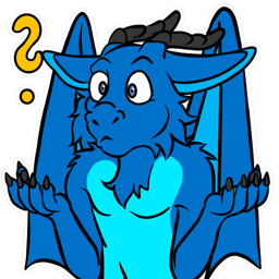 A sticker of my dragon, shrugging.