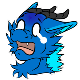 A sticker of my dragon panicking.