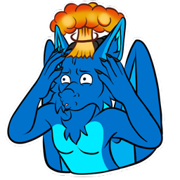 Ein Sticker von meinem Drachen mit einem Mindblow.